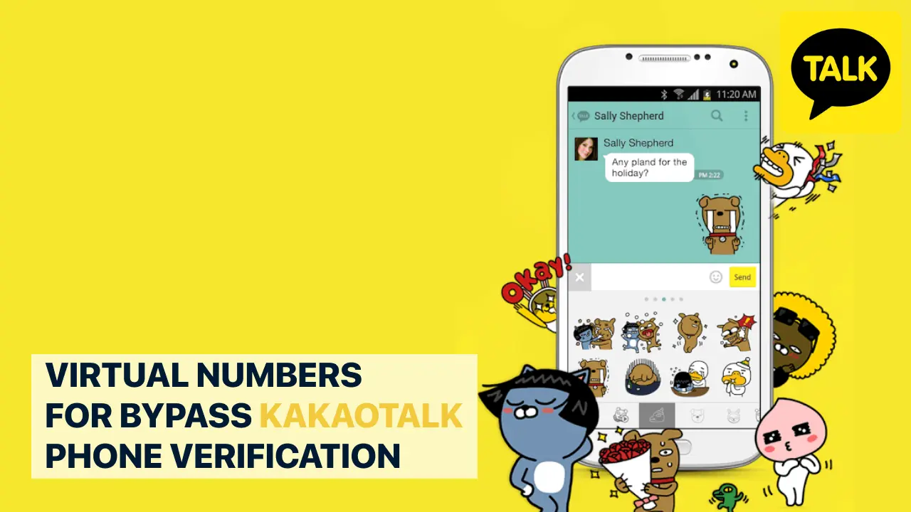 Virtual numbers for bypass KakaoTalk phone verification